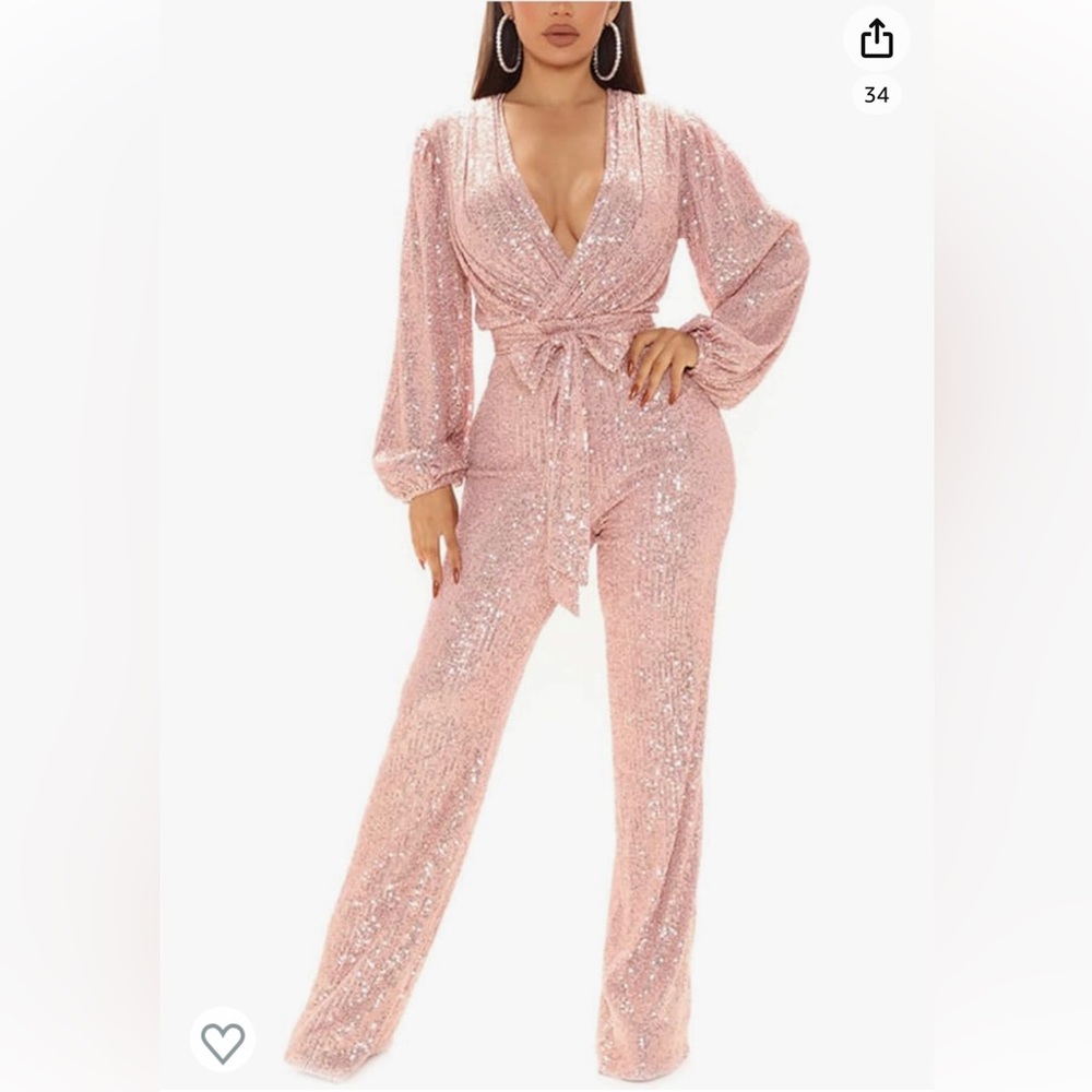 Pink sequin jumpsuit